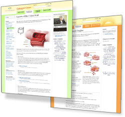 Screenshots of Oncology Interactive Navigator titles A patient's guide to Colorectal cancer and A patient's guide to Melanoma